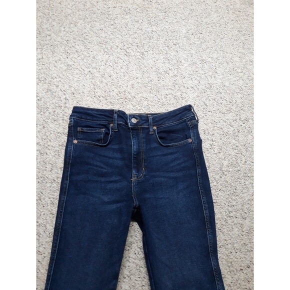30 We The Free High Rise Skinny Dark Wash Raw Fray Hem - Picture 3 of 8